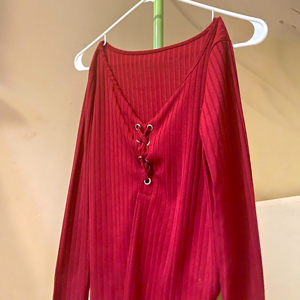BURGENDY RED BODY SUIT ♥️♥️♥️♥️♥️